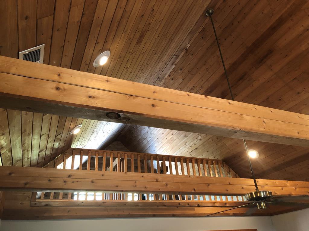Western cedar ceiling